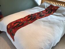 Large Old Vintage Spanish Floral Bird Embroidery Decorative Runner Wall Hanging