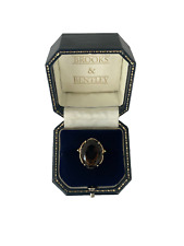 Smoky Quartz Ring 9ct Gold Quartz Vintage Ring - Size O
