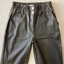 Ladies Next Tapered High Rise Dark Green Coated Jeans Size 8 R (444B)