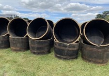 Half whisky barrel planters - planters,
