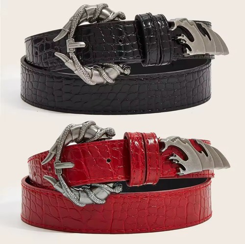 Leather belt gothic y2k - leather,