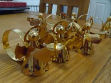 Vintage Brass Angel Napkins Rings holders x 6