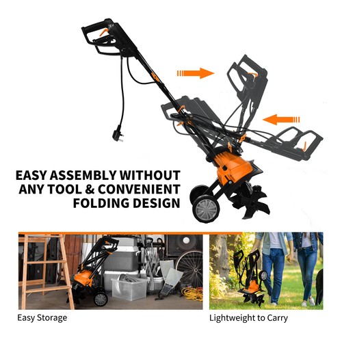 Small garden tiller - small, foldable