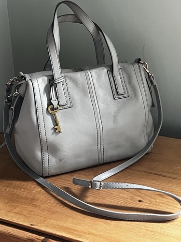 Fossil grey leather crossbody - grey,