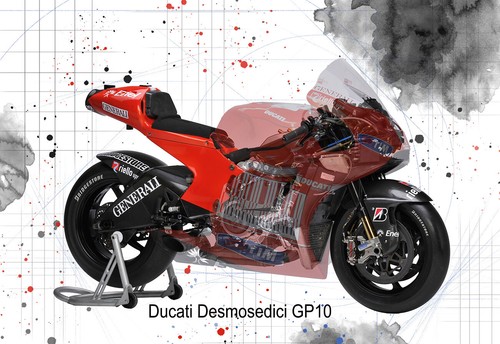 Tech drawing blueprint ducati - drawing,