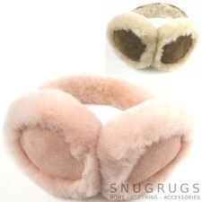 LUXURY THICK CHILDRENS REAL SHEEPSKIN EAR MUFFS CHESTNUT PINK WITH GIFT BOX