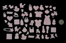 40 x Edible 3D baby Pink