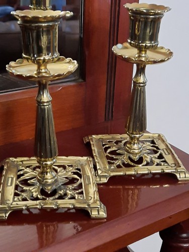 Antique brass pair victorian - pair,