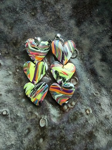 Multi striped tiny hearts - tiny,