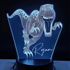 Personalised Name Dinosaur LED
