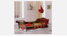 Luxury Single Childrens 3ft Brown / Red / Yellow / Black Pirate Ship Bed Frame