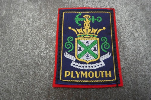 Plymouth woven cloth patch - plymouth,