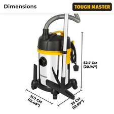 Industrial Vacuum Cleaner Wet and Dry Stainless Steel Tank 18L Blower Function 