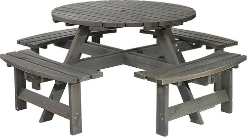 Seater round wooden picnic - seater,