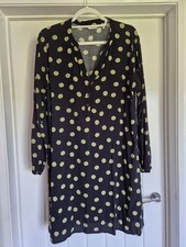 b.young Dress Black With Green Spots Size 40 12