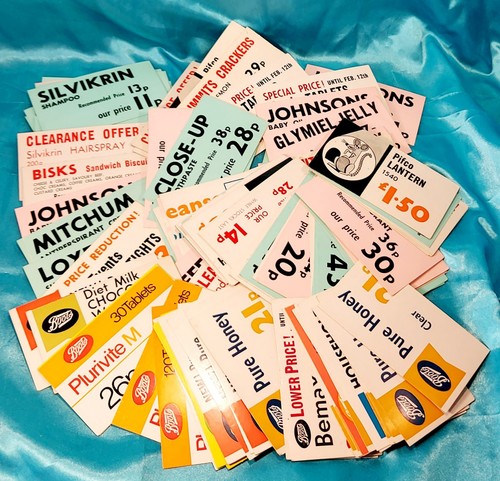 Shelf price labels 70s 30 - 90,