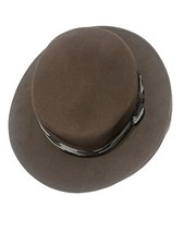 Maison MICHEL ~ Paris Classic Brown Women's Derby Bowler Hat Wool Felt L