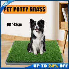 Pet Dog Toilet Mat Indoor Restroom Training Portable Grass Potty Loo Tray Puppy