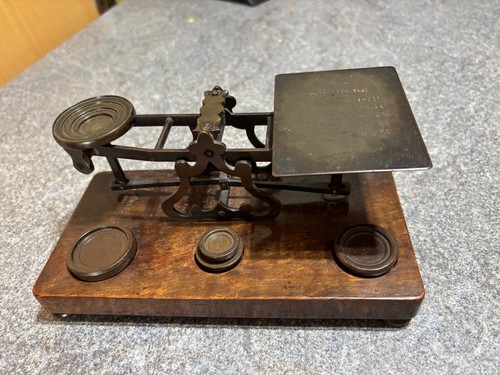 Antique brass wood - wood, postal