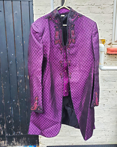 Men purple embroidered - men's,