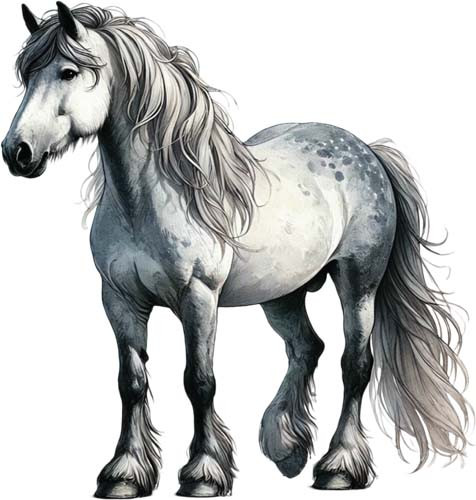 Watercolour horse wall - watercolour,