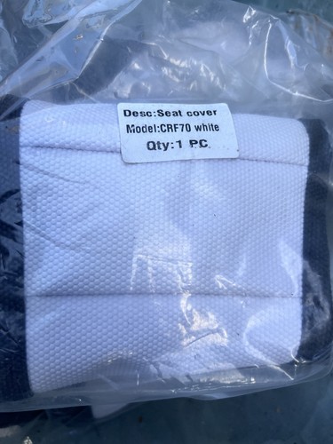 Pit bike white seat cover - pit,