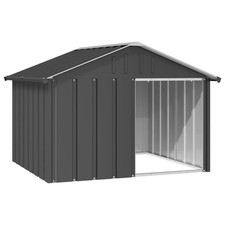 Dog House Dog Kennel Cage Anthracite 116.5x103x81.5 cm Galvanised Steel
