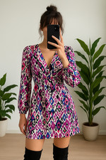 ZARA purple geometric print