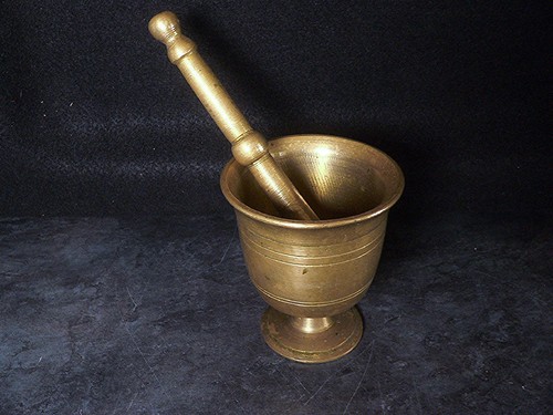 Vintage heavy brass pestle - brass,