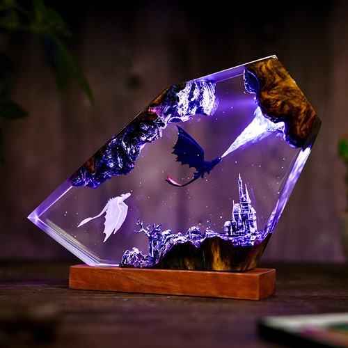 Resin lamp fire dragon usb - dragon, led
