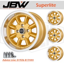 7x13 Superlite Wheels+175/50x13 Yokohama A539 Tyres Classic Ford Set 4 Gold