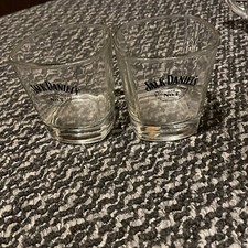 Jack Daniel's Old No. 7 Brand - Square Drinking Glass Man Cave* Home Bar* x 2