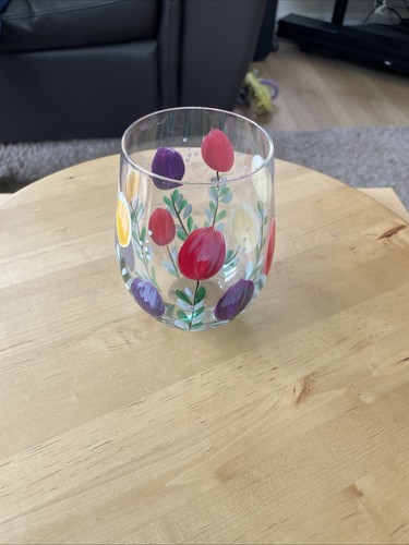 Glass hand painted pear - hand,