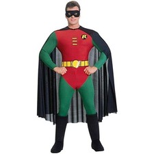 Mens Traditional Robin Costume Superhero Batman Adult Fancy Dress Outfit