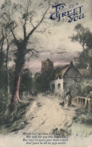 Vintage christmas postcard - vintage,