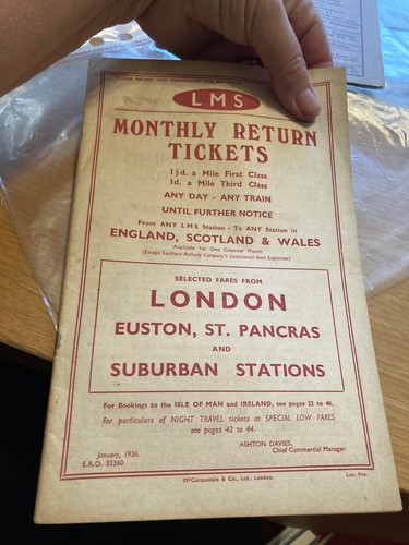 Lms 1936 monthly return - 1936,