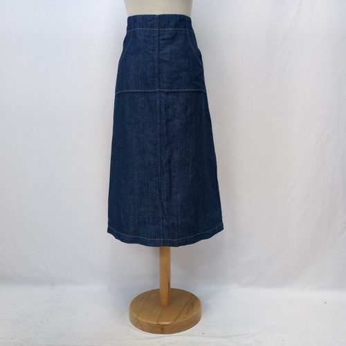 Olive denim midi skirt blue - skirt, m