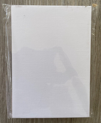 Textured card white linen - textured,