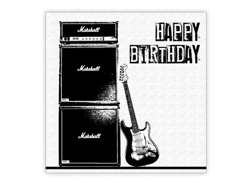 Guitar and amp - birthday, card