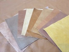 Shades of Brown Tan 100% leather offcut 20cm x 20cm  x1 1.1mm Craft patch repair