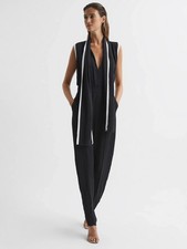 REISS Womens Black Celina Tie
