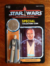 Vintage Star Wars Figure POTF Anakin Skywalker Recard with Coin 92 Back 1985