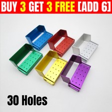 Dental Bur Holder 30 Holes Block Box for High Speed Equipment Disinfection UK