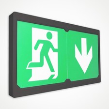 Led emergency exit sign - led, black