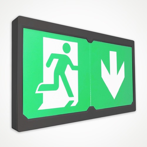 Led emergency exit sign black - led,