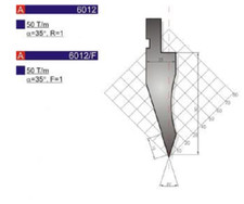 Press Brake Tooling New Gooseneck Punch 35 Deg  R=1mm x 90mm high 6012/35