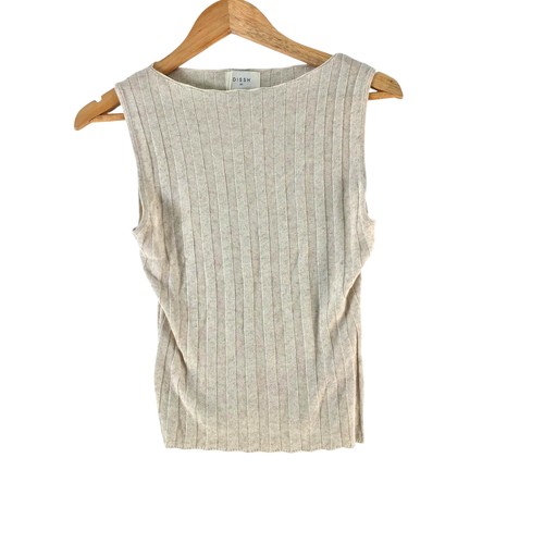 Dissh tank womens beige rib - xs,