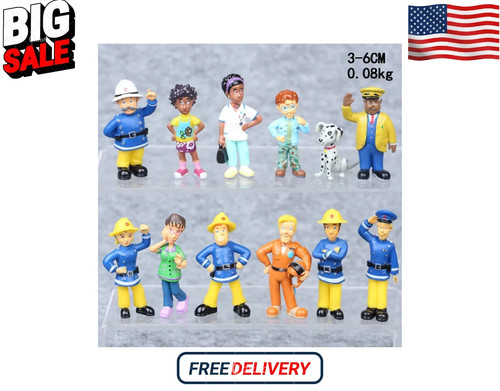 12pcs fireman sam - sam, figures