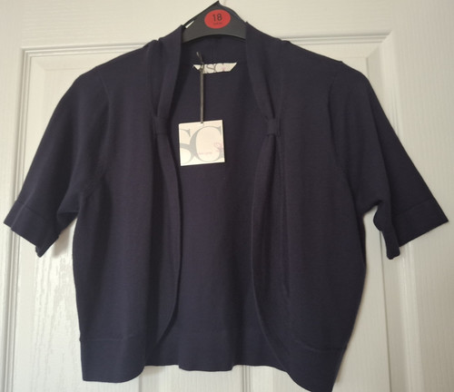 Bhs navy blue shrug curved - blue,