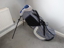 Nike Grey Blue Golf Stand Carry Bag Rare Great Condition Zips Perfect 